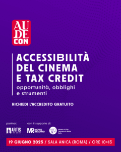 save the date evento audecon 19 giugno cinema tax credit e accessibilità